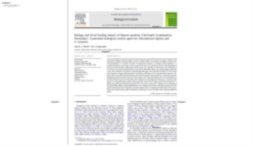 Biology and larval feeding impact of Hypena opulenta (Christoph) (Lepidoptera: Noctuidae): A potential biological control agent for Vincetoxicum nigrum and V. rossicum